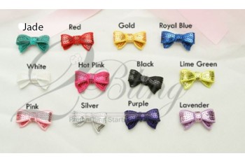 Sequin BOW, "Petite", 4cm, Pack of 3